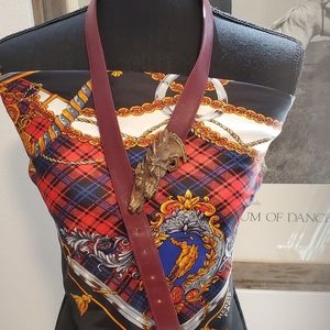 1990 Gucci Horse Races Bordo Leather Belt